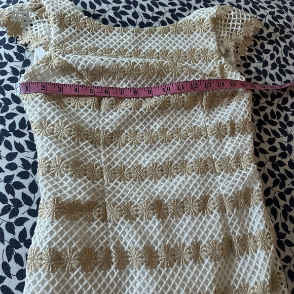 Lilly Pulitzer Barbara Two Toned Gold Metallic Lotty Daisy Floral Dress NWOT 4 - Picture 14 of 16